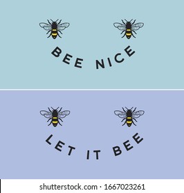 Slogan graphic for t-shirt with vector bees