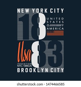 slogan graphic typography design Brooklyn,artistic concept,Ny trendy apparel print,illustration art,number - vector 