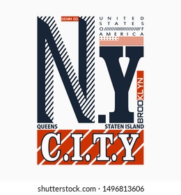 slogan graphic typography design new York city,authentic concept for trendy apparel print,illustration art - vector