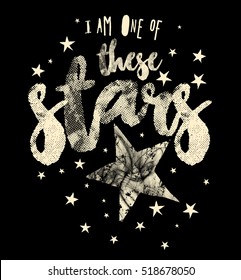 slogan graphics and stars for t-shirts