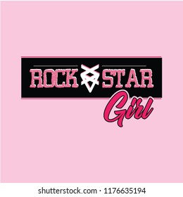 slogan graphics for t-shirts, rockstar girl