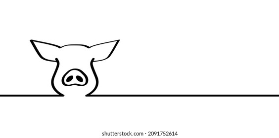 Slogan happy Bacon da. Pig line patterny. Drawing pigs animals farm silhouette symbol, pictogram. Vector pig swine idea. Piglets icon or sign