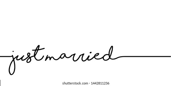Slogan just married, forever and always. Honeymoon concept ideas. Vector wedding invitation quotes for motivation and inspiration message concept. Happy romantic or romance day. Love heart shaped