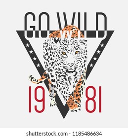 slogan with leopard graphic illustration