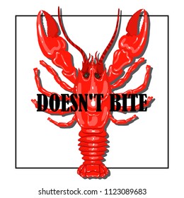  slogan with lobster. fashion illustration
