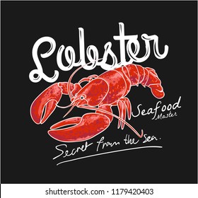 slogan with lobster illustration