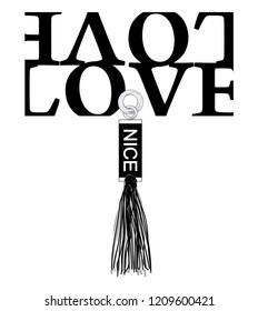 slogan love or nice tassel for tshirt
