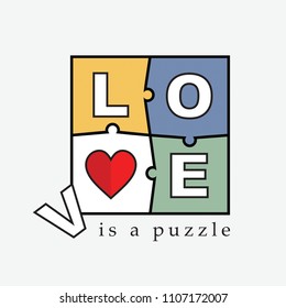 Slogan love is a puzzle 