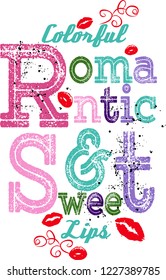 slogan lovely graphic design and cute flowers graphic design print for tee and t shirt and fabric
