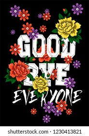 slogan lovely graphic design and cute flowers graphic design print for tee and t shirt and fabric