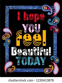 slogan lovely graphic design and cute flowers graphic design print for tee and t shirt and fabric