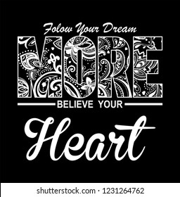slogan lovely graphic design and cute flowers graphic design print for tee and t shirt and fabric