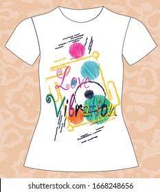 slogan lovely graphic design and cute flowers graphic design print for tee and t shirt and fabric