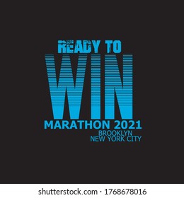 slogan marathon new york city typography design for t-shirt print vector illustration