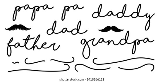 Slogan Men's day Papa is my superhero Super dad or daddy for fathers day ideas Funny vector best quotes for banner. Happy quote motivation and inspiration message concept Moustache Prostate cancer