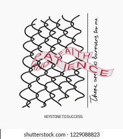 slogan with net and ribbon for t-shirts, sweaters, hoodies, clothes, and other