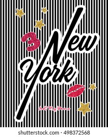 slogan new york vector print.For t-shirt or other uses,T-shirt graphics / textile graphic