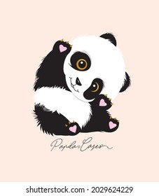  slogan panda cares illustration art