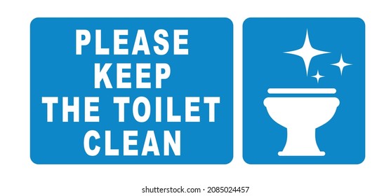 slogan please keep toilet clean. WC icon or pictogram. Cartoon toilets seat label. World toilet day concept. restroom or bathroom symbol