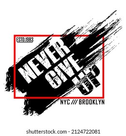 slogan positive new york brooklyn typography graphic illustration vector,style,vintage