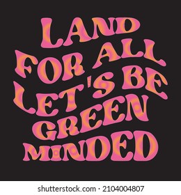 Slogan Print with 70's Groovy Themed Hand Drawn Abstract Graphic Tee Vector Sticker
