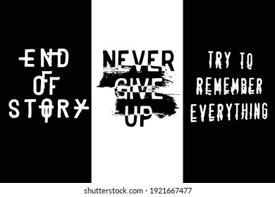 Slogan print design set for tee and poster