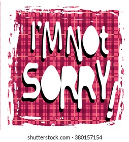 Slogan print with seamless plaid pattern print
