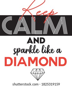 slogan print for t-shirt keep calm print