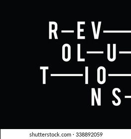 Slogan Print.revolution Text.For T-shirt Or Other Uses,in Vector.print Black Typography