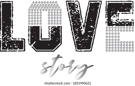 Slogan with rhinestones, glitter for tshirt graphic Vector Print. hot fix and foil slogan vector