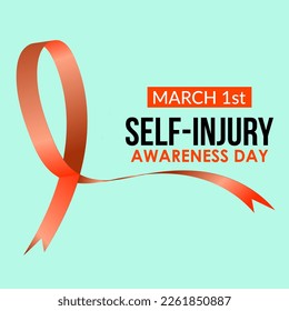 Slogan self injury awareness day celebration template design