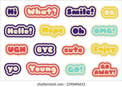 slogan set retro aesthetic sticker print