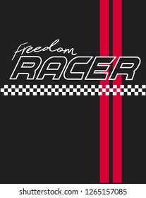 slogan shirt print. racing logos design.