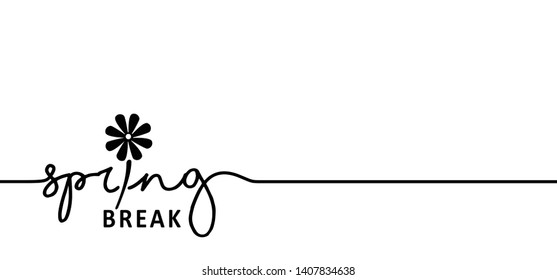 Slogan It's spring break, let the spring begin Funny vector summer sale quotes for banner or card. Relaxing and chill, motivation and inspiration message concept. Happy vacation, holiday weekend ideas