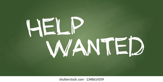 Slogan Stop help wanted on school green chalkboard. For Safety first,  aed cpr sign Helpwanted sos signs. Stop halt allowed icons Vector health medical symbol logo. Drawing on chalk board