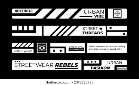 Slogan strip for design. With Street, Urban, Hip Hop and Y2K Style. for screen printing designs for t-shirts, hoodies, jackets and others