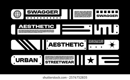 Slogan strip for design. With Street, Urban, Hip Hop and Y2K Style. for screen printing designs for t-shirts, hoodies, jackets and others