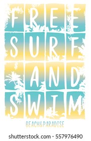 slogan and surfing graphic for t shirt print