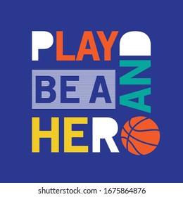 slogan tee print design with ball drawn as vector