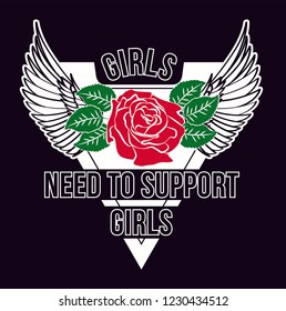 Slogan text and flower vector art
