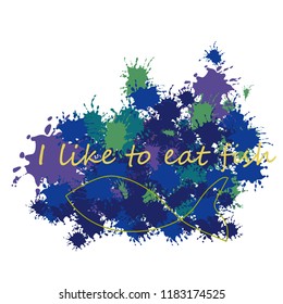 Slogan, text, letters, vector watercolor spots