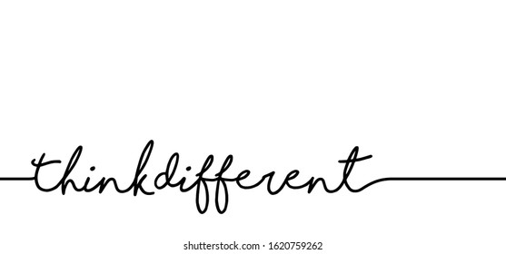 Slogan think different be differently. Concept for self belief positive attitude. Vector quotes for banner or card. Inspiration, motivation message and go ahead to your success and goal. Think big 