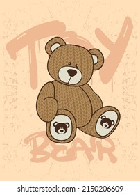 Slogan toy bear illustration art