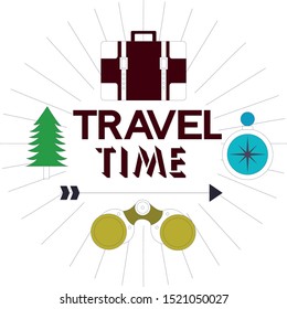 slogan Travel Time Special illustration art design  - Vector