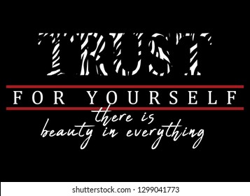 Slogan, Trust Illustration Graphic Vector. - Vector