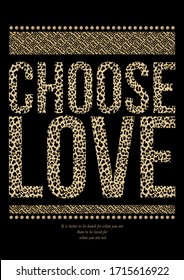 Slogan T-Shirt Graphic with Leopard pattern and Metal Studs 