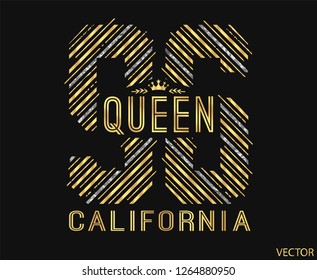 Slogan t-shirt graphics. Graphic Tee design. Vector illustration with gold glittering lightning and trendy slogan - Vector