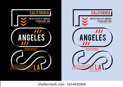 slogan typography design Los Angeles, for tee t-shirt print,vector illustration