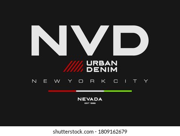 slogan typography design nevada, for t-shirt print,vector illustration
