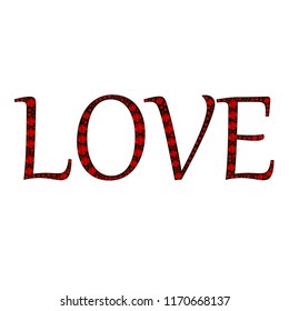 Slogan, typography, diamond, greeting card with the inscription "Love" in the form of precious stones. Vector Illustration.